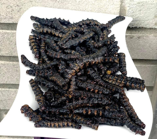 Chitoumou Snacks/Mbinzo/Ololo/Moni moni/ Kanni/ Fried Shea caterpillar / Chenille Frit/