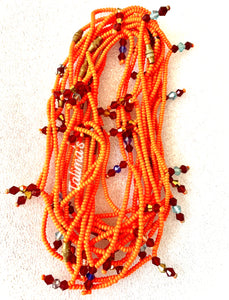 Orange Ankle Beads